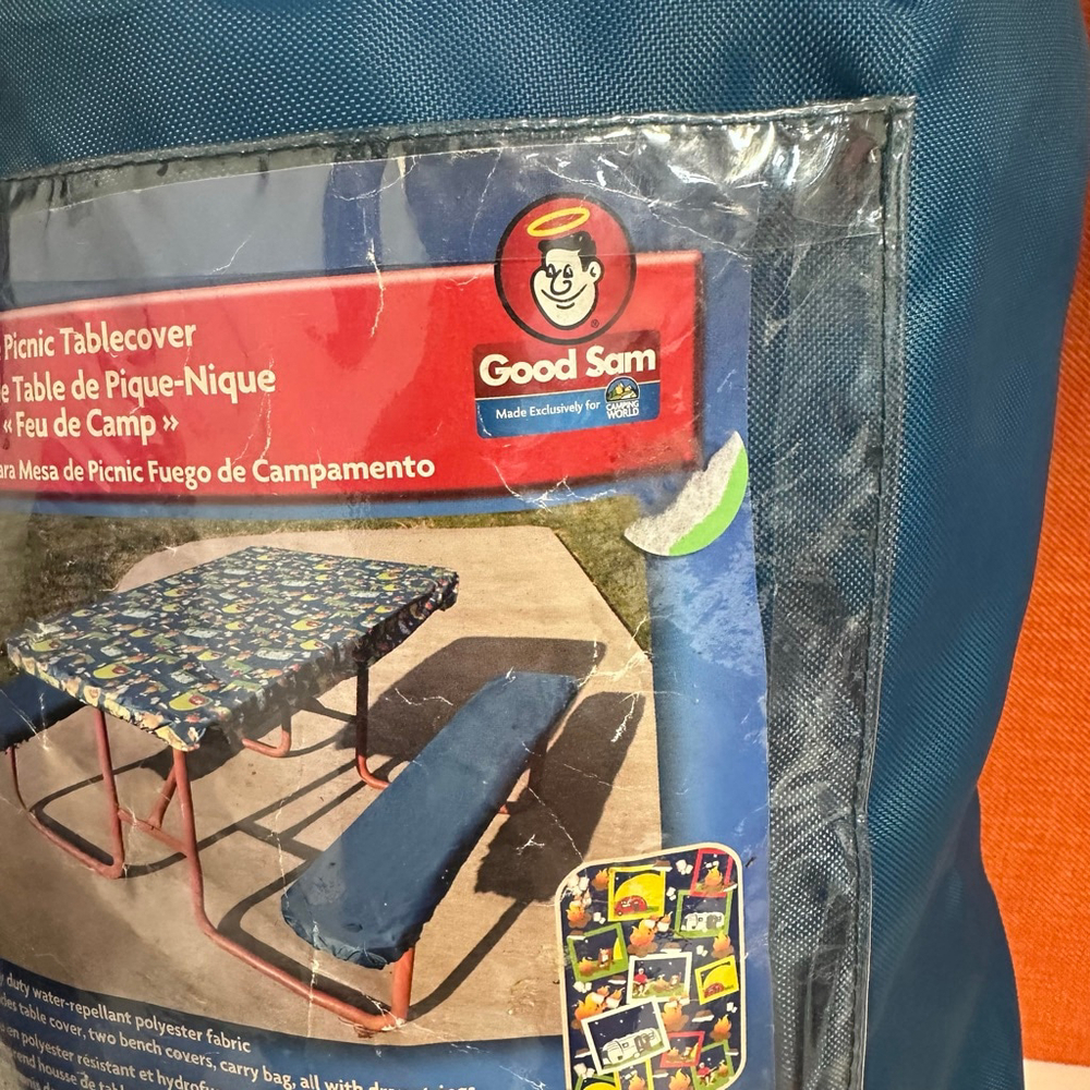 Good Sam Blue Campfire Picnic Tablecover Set One Size Camping - Picture 3 of 12